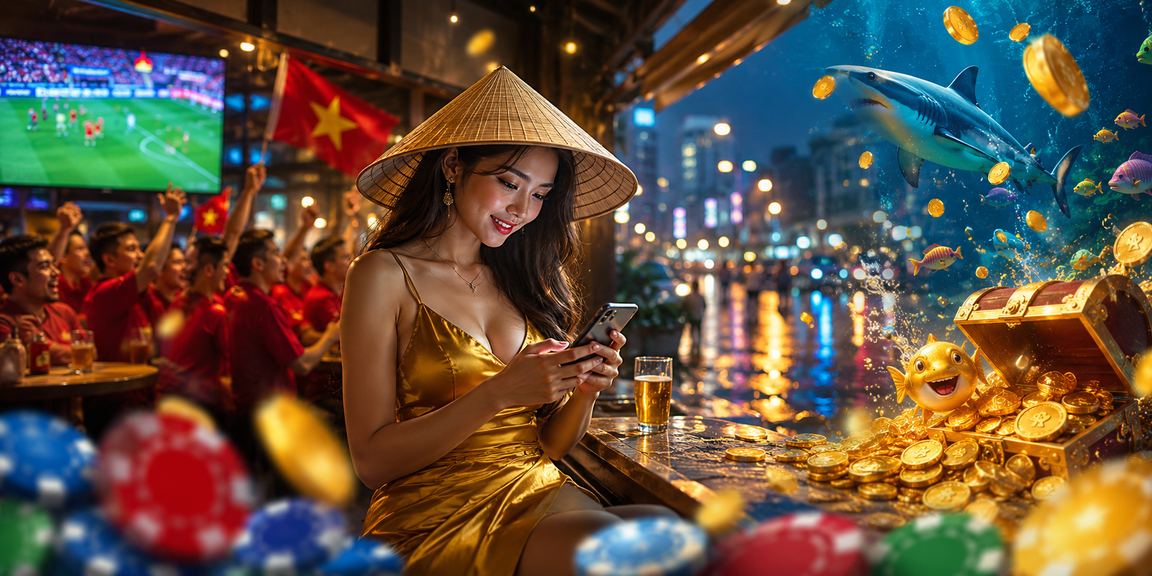 Người dùng tại TP.HCM trải nghiệm casino trên điện thoại với nón lá truyền thống phía sau
