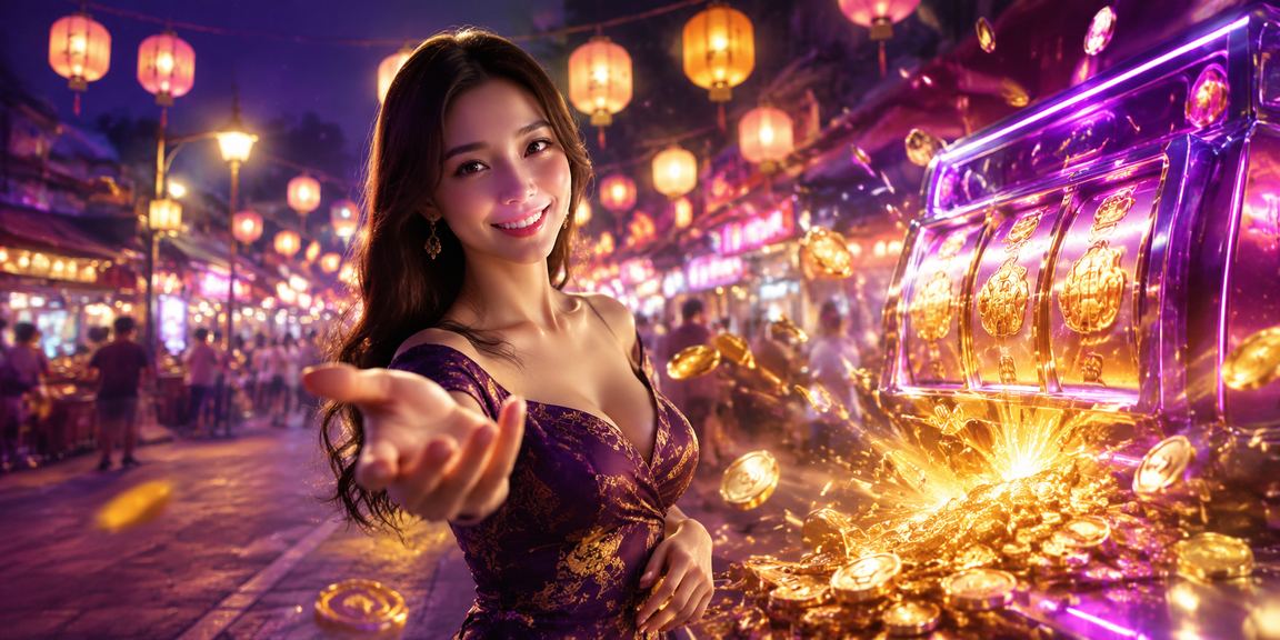 Không khí chợ đêm Phú Quốc với màn hình slots game rực rỡ và người chơi tập trung theo dõi kết quả